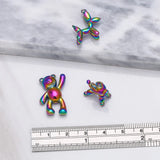 Rainbow Balloon Dog Bear Necklace Pendant Copper Electroplating
