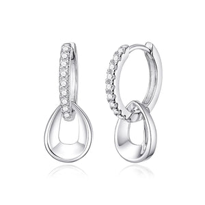 925 Silver 1.3mm Moissanite Diamond Hoop Earrings