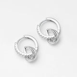 925 Silver 1.3mm Moissanite Diamond Hoop Earrings