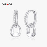 925 Silver 1.3mm Moissanite Diamond Hoop Earrings