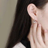 925 Silver 1.3mm Moissanite Diamond Hoop Earrings