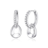 925 Silver 1.3mm Moissanite Diamond Hoop Earrings