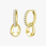 925 Silver 1.3mm Moissanite Diamond Hoop Earrings