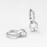 925 Silver 1.3mm Moissanite Diamond Hoop Earrings