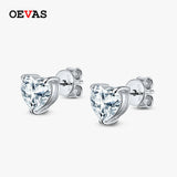 925 Silver Heart Moissanite Diamond Stud Earrings 1 Carat