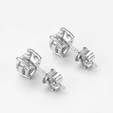 925 Silver Heart Moissanite Diamond Stud Earrings 1 Carat