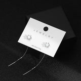 925 Silver 2ct Moissanite Drop Earrings Tassel Long Earring