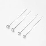925 Silver 2ct Moissanite Drop Earrings Tassel Long Earring