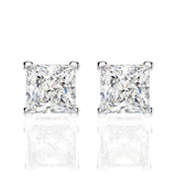 925 Silver 6mm Pink Aquamarine Diamond Stud Earrings