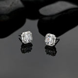925 Silver Ruby Diamond Stud Earrings 18K Plated Jewelry