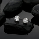 925 Silver Ruby Diamond Stud Earrings 18K Plated Jewelry
