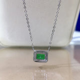 925 Silver Synthetic Emerald Pendant Necklace For Women