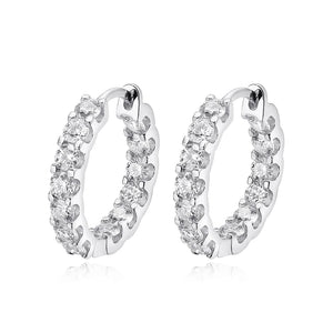 925 Silver 2.6ct Moissanite Hoop Earrings for Women