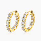 925 Silver 2.6ct Moissanite Hoop Earrings for Women