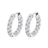 925 Silver 2.6ct Moissanite Hoop Earrings for Women