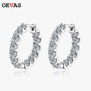 925 Silver 2.6ct Moissanite Hoop Earrings for Women