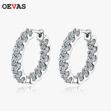 925 Silver 2.6ct Moissanite Hoop Earrings for Women