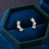 925 Silver 3mm Moissanite Stud Earrings Sparkling Wedding Fine Jewelry