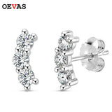925 Silver 3mm Moissanite Stud Earrings Sparkling Wedding Fine Jewelry