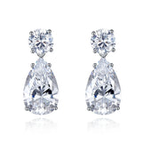925 Silver Water Drop Diamond Pendant Set