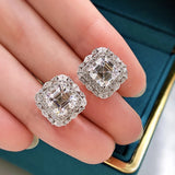 Sterling Silver High Carbon Diamond Stud Earrings