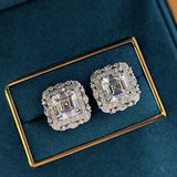 Sterling Silver High Carbon Diamond Stud Earrings