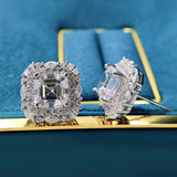 Sterling Silver High Carbon Diamond Stud Earrings