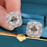 Sterling Silver High Carbon Diamond Stud Earrings