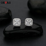 925 Sterling Silver Wedding Stud Earrings For Women Sparking Zircon Pink Yellow