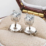 0.1ct 0.3ct 0.5ct D Moissanite Stud Earrings 925 Sterling Silver Wedding Jewelry