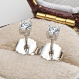 0.1ct 0.3ct 0.5ct D Moissanite Stud Earrings 925 Sterling Silver Wedding Jewelry