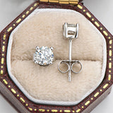 0.1ct 0.3ct 0.5ct D Moissanite Stud Earrings 925 Sterling Silver Wedding Jewelry
