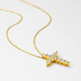 3mm Moissanite Cross Pendant Necklace 925 Sterling Silver Sparkling Jewelry