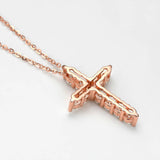 3mm Moissanite Cross Pendant Necklace 925 Sterling Silver Sparkling Jewelry