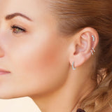 Moissanite Hexagon Hoop Earrings 925 Sterling Silver Wedding Jewelry