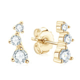Moissanite Stud Earrings 18K Plated 925 Silver Wedding Gift
