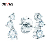 Moissanite Stud Earrings 18K Plated 925 Silver Wedding Gift