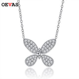 925 Silver Zircon Diamond Butterfly Pendant Necklace