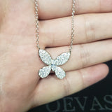 925 Silver Zircon Diamond Butterfly Pendant Necklace