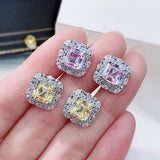 Sterling Silver Diamond Earring For Women Party Birthday Jewelry