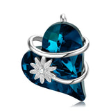 925 Silver Moon Star Heart Pendant Necklace for Women