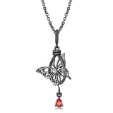 Butterfly Net Animal Pendant Sterling Silver Necklace for Women