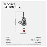 Butterfly Net Animal Pendant Sterling Silver Necklace for Women