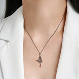 Butterfly Net Animal Pendant Sterling Silver Necklace for Women