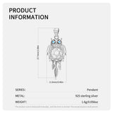 Owl Dream Catcher Animal 925 Sterling Silver Necklace Women Fine Jewelry