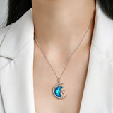925 Sterling Silver Moon Unicorn Pendant Necklace for Women