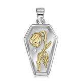 925 Silver Rose Flower Unicorn Heart Pendant Necklace