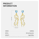 Heart Shaped Zircon 925 Silver Earrings