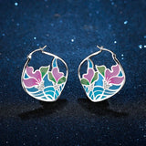Flowers Pendant Necklace 925 Sterling Silver DIY Enamel Chain