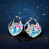 Flowers Pendant Necklace 925 Sterling Silver DIY Enamel Chain